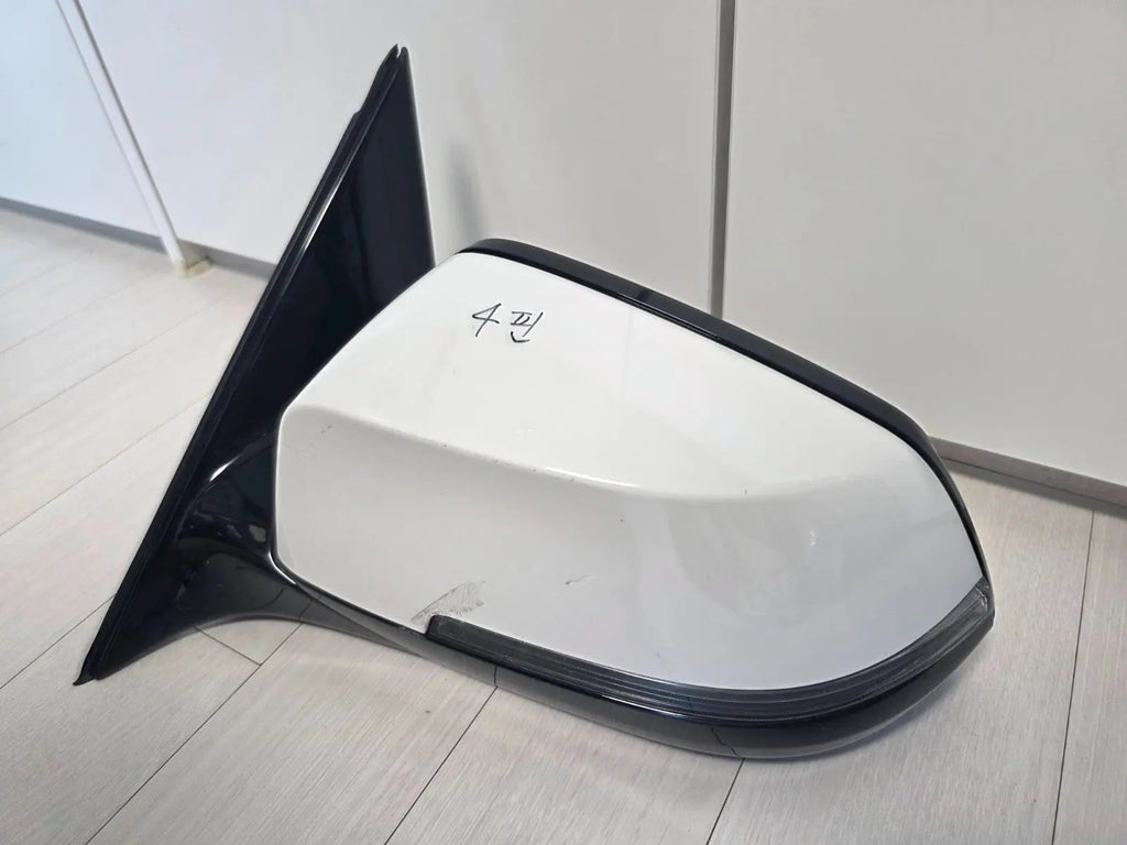 2013-2016 BMW 5 F10 LCI COMPLETE MIRROR LEFT HEAT, AUTO DIM, CAMERA WHITE OEM