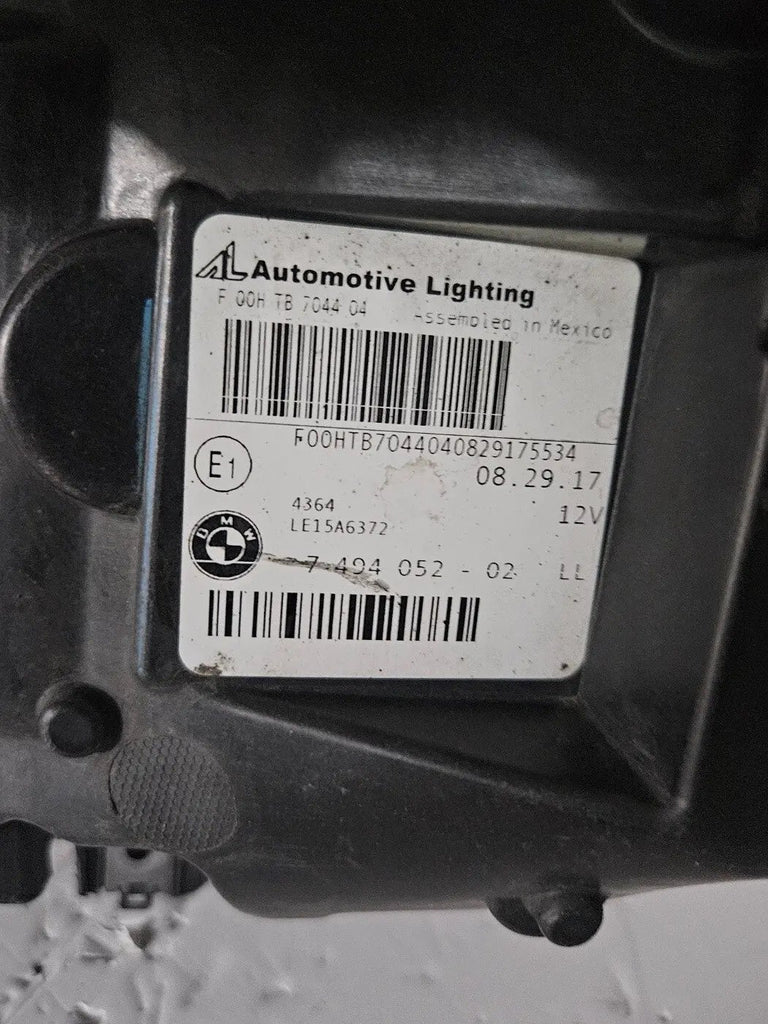 This image displays the right-side ICON Adaptive LED headlight for BMW models iX3 G08, X3 G01, X3 M F97, X4 G02, and X4 M F98, featuring OEM genuine quality with part number 7494052. This used original headlamp offers BMW’s advanced Adaptive LED with ICON design, delivering precise light distribution, dynamic styling, and perfect fitment for these specific models