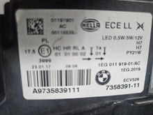 Load image into Gallery viewer, This image displays the left-side LED headlight for the BMW 1 Series F20 and F21 models, featuring OEM genuine quality with part number 7358391. This used original headlamp offers bright LED illumination, precise factory fitment, and durable performance, perfectly suited for the sporty and compact design of the BMW 1 Series