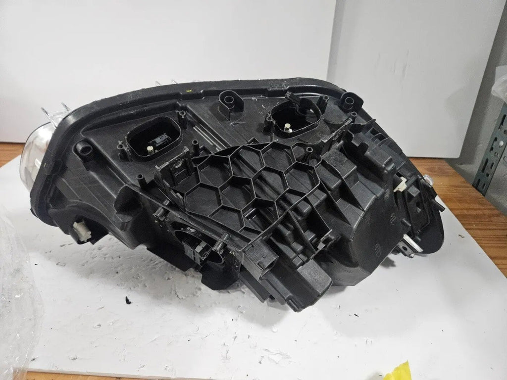 This image shows the left-side LED headlight for the BMW 1 Series F20 and F21 LCI (facelift) models, featuring OEM genuine quality with part number 7435777. This used original headlamp is specifically designed for the facelifted 1 Series, offering bright and efficient LED lighting, precise fitment, and the durability expected from authentic BMW components.