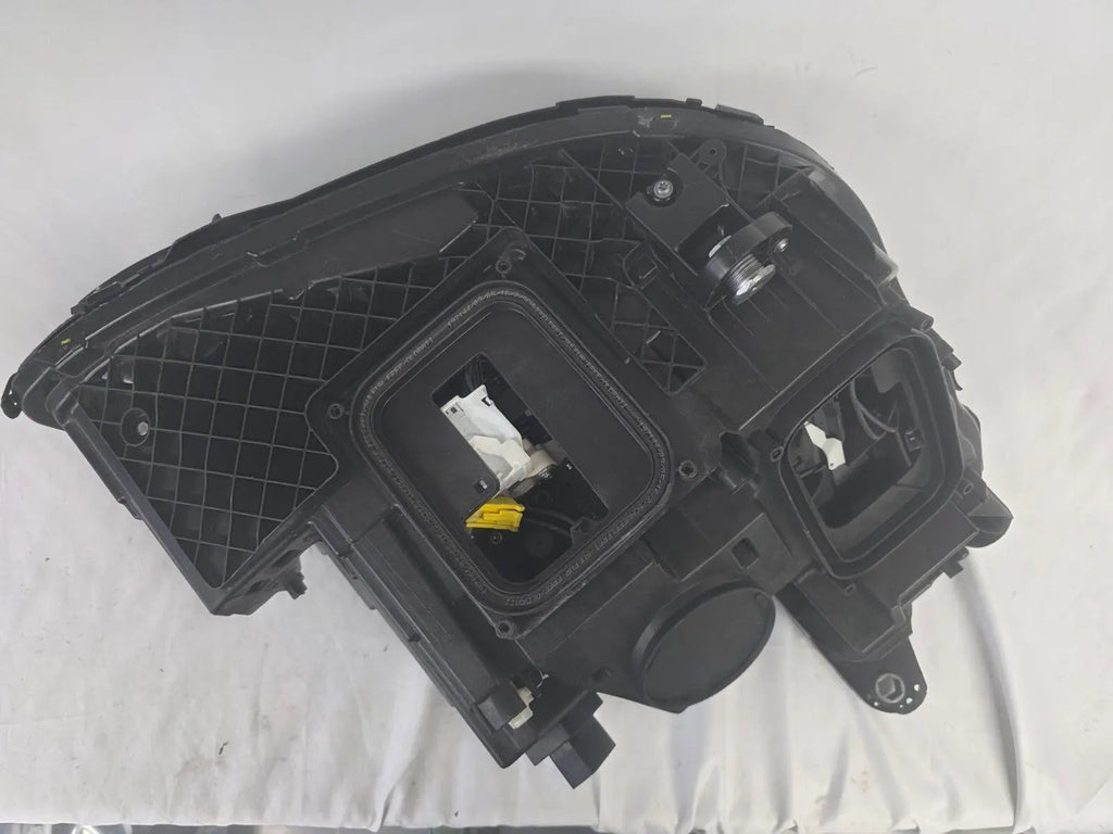 This image displays the left-side Multibeam LED headlight with blue accents for the Mercedes-Benz E-Class W213, featuring OEM genuine quality and part number A2139066504. This original used headlamp is designed for precise fitment on the W213 model, offering advanced Multibeam LED technology with distinctive blue detailing for high-performance adaptive illumination and premium styling