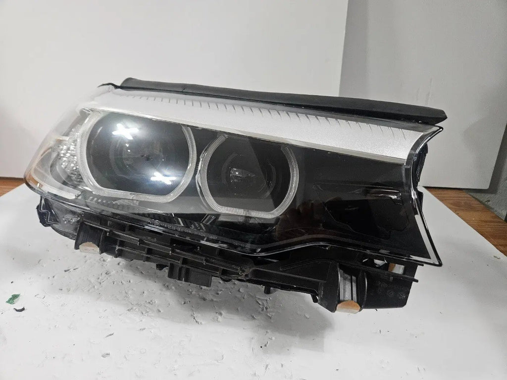 This image features the right-side LED headlight for the BMW 5 Series G30 and G31 models, with OEM genuine quality and part number 7439200. This used original headlamp is designed for a perfect fit on the right side, delivering bright LED illumination, modern styling, and the premium performance expected from authentic BMW components