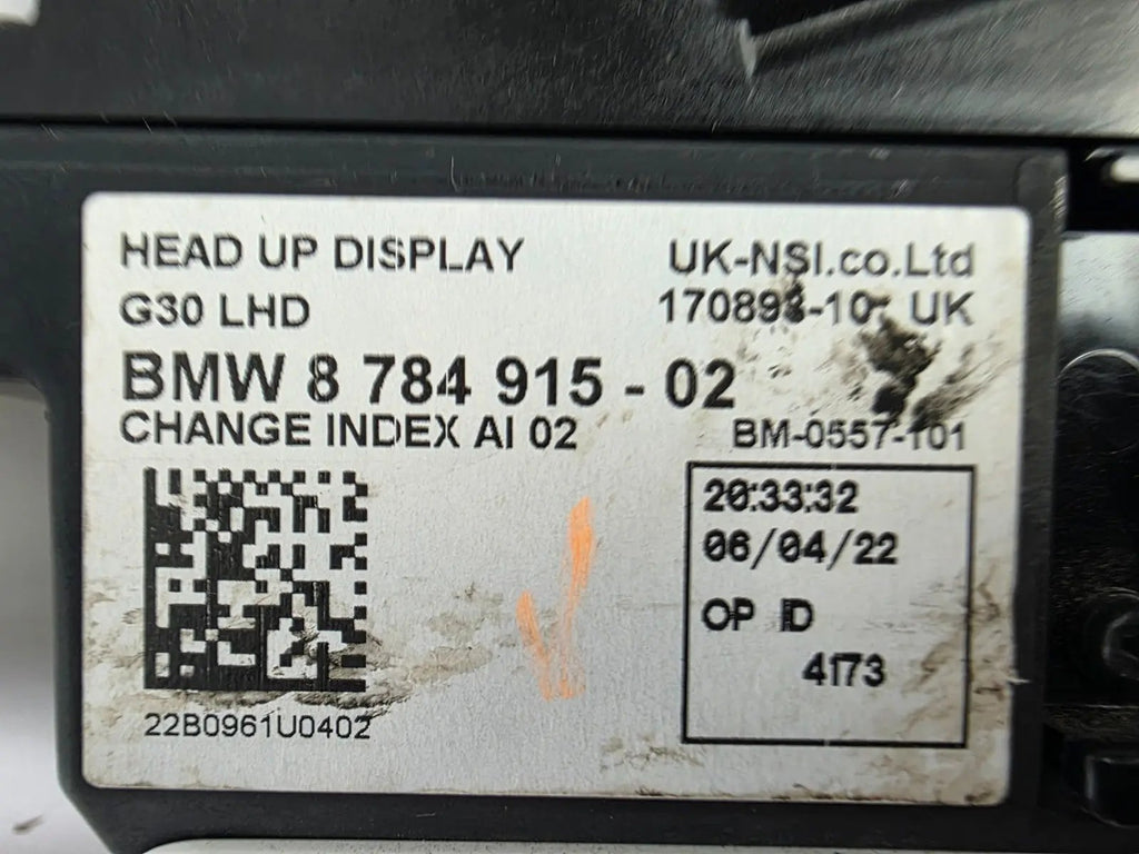 2017 - 2022 BMW M550i 540i 530i G30 DASH DASHBOARD HEAD UP DISPLAY HUD UNIT OEM