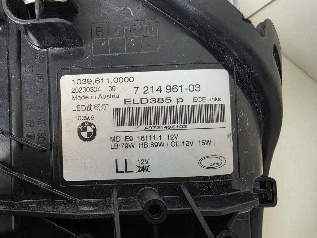🚗BMW 5 Series G30 G31 G38 F90 LCI Adaptive LED ICON Headlight LEFT OEM 7214961