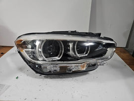 This image displays the right-side LED headlight for the BMW 1 Series F20 and F21 LCI (facelift) models, featuring OEM genuine quality with part number 7453518. This used original headlamp is designed for perfect fitment on facelifted versions, delivering bright LED illumination, modern styling, and dependable performance true to BMW standards