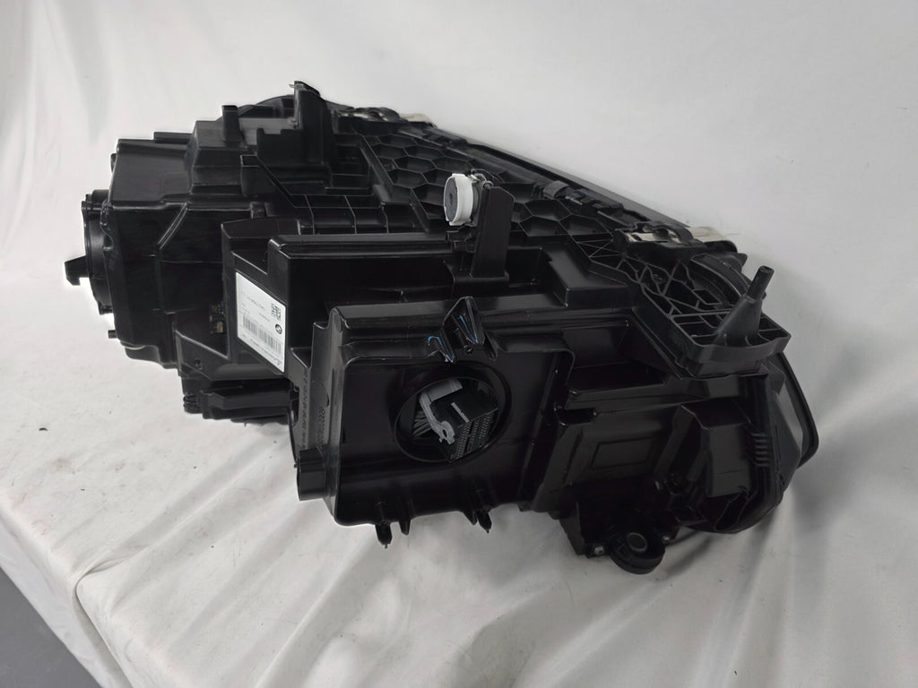 This image displays the right-side Laser headlight for BMW models X5 G05, X5 M F95, X6 G06, and X6 M F96, featuring OEM genuine quality with part number 5A27998. This used original headlamp delivers cutting-edge BMW Laserlight technology, offering enhanced night visibility, precise fitment, and a sleek, high-performance design tailored for these luxury SUV models.
