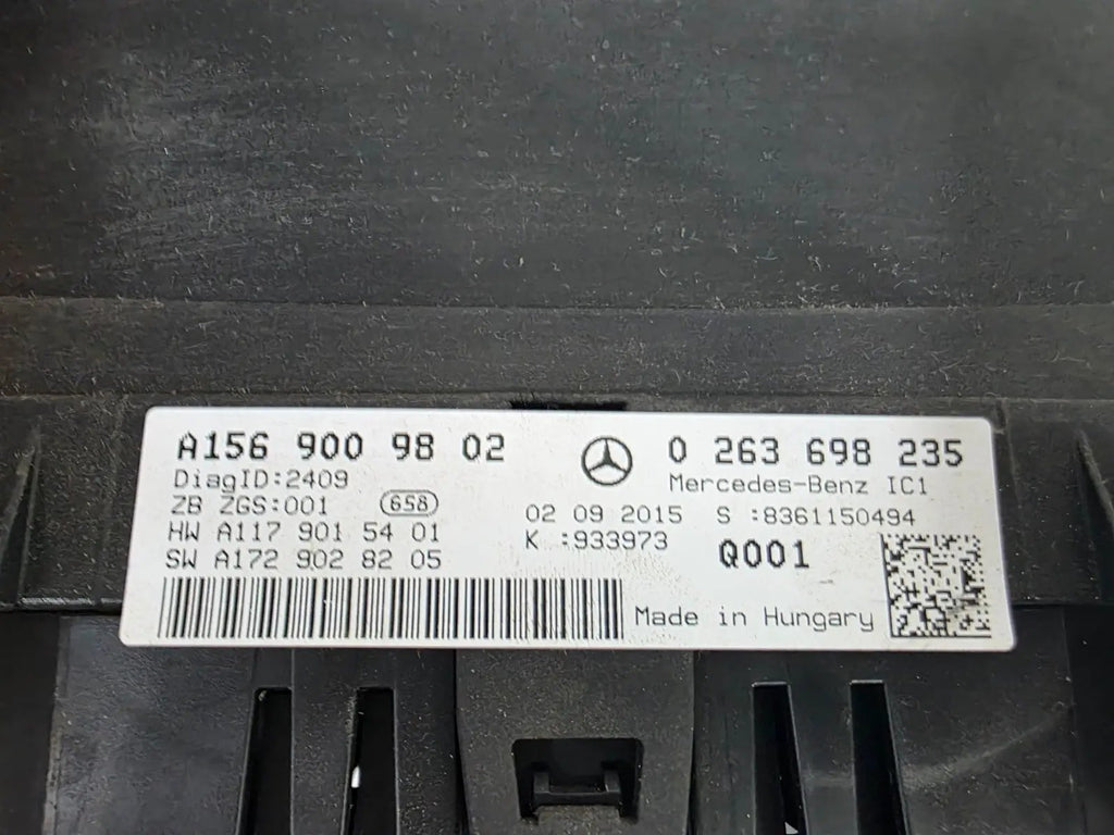 Mercedes GLA-Class 2016 Diesel Speedometer Instrument Cluster A1569009802